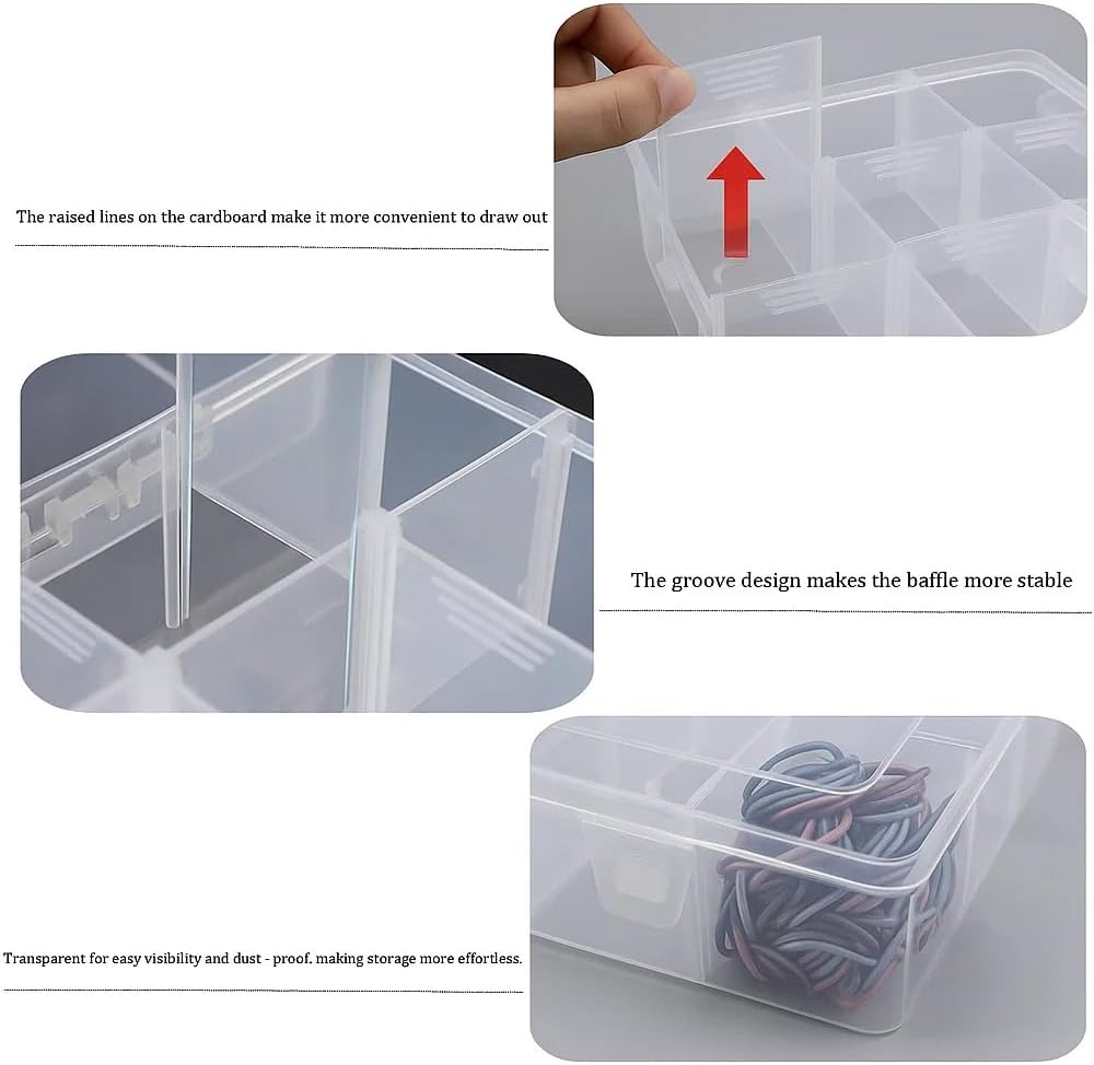 3pcs Clear Storage Small Parts Organizer Box Storage Bin With Dividers Multi Compartment for Beads Art DIY Tackle Box Organizer (CM-15 compartments) image 4