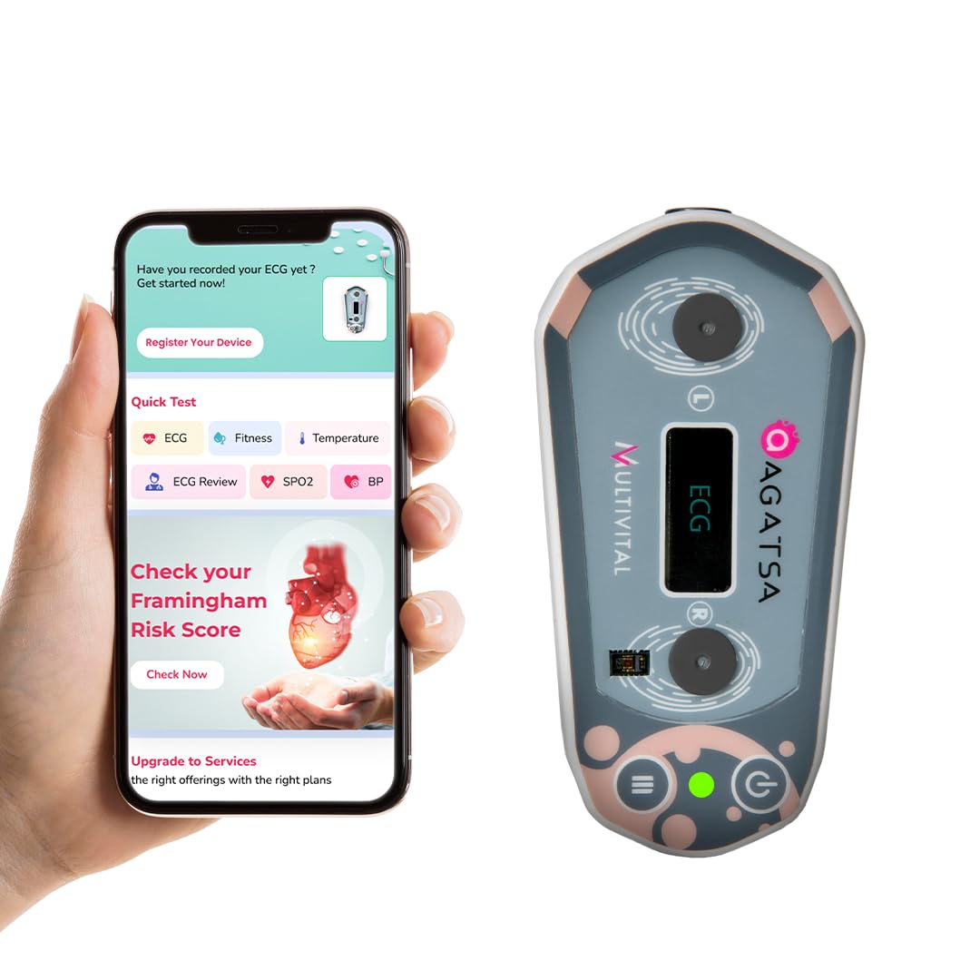 Agatsa Multivital 2.0 | 12 Lead Portable ECG device |HRV, Spo2 & Body Temperature | Heart Rate Monitor | 99% ECG Accuracy | Rechargeable Battery | PQRST Analysis & 1/3/6/12 Lead ECG by Touch | Unlimited ECG tests | Check Heart Rate in Seconds | Report-Analysis by Experts-picture-20