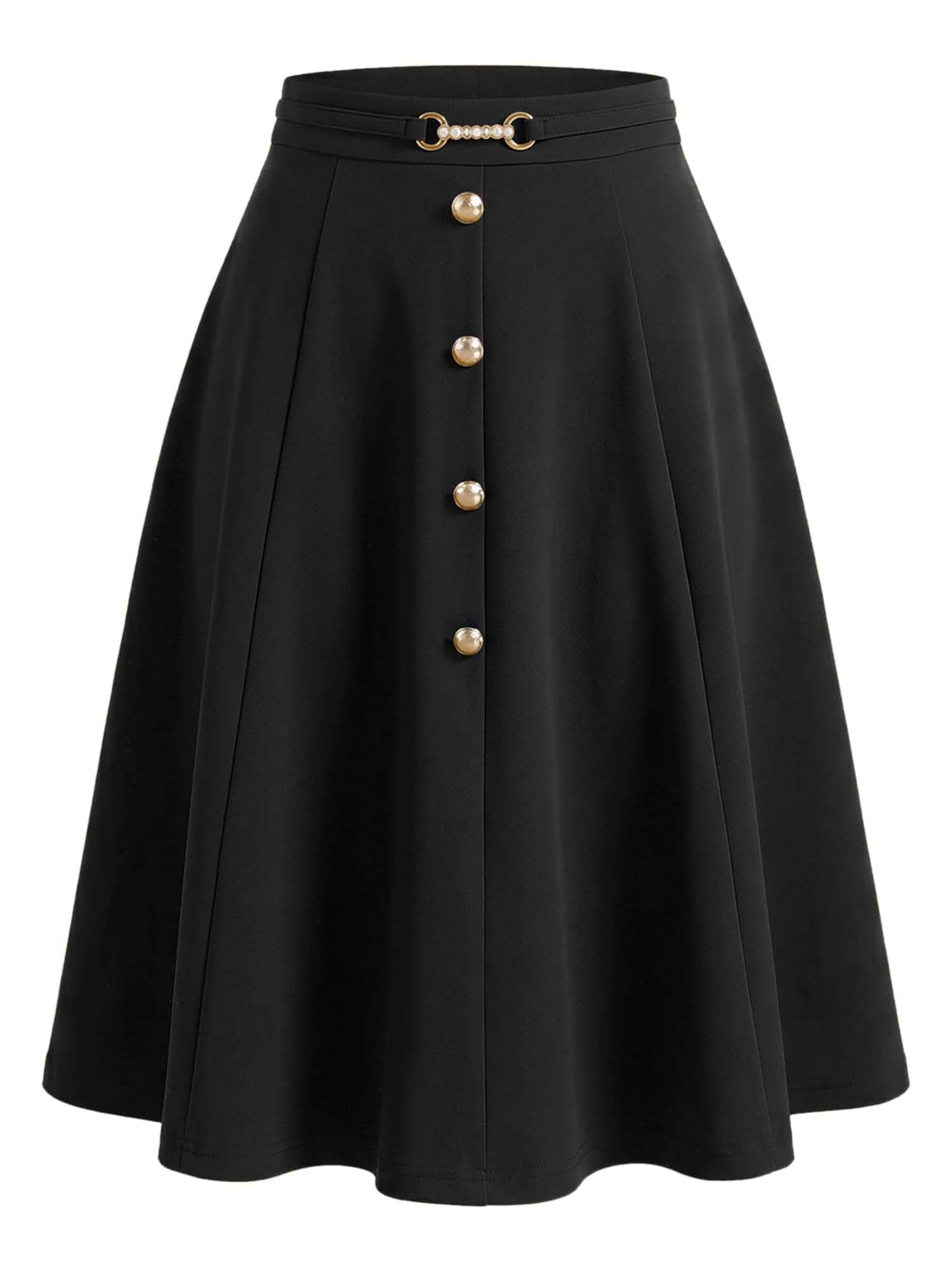 Allegra K A-Line Midi Pleated Skirt for Women's Vintage Work High Waist Flare Business Skirts