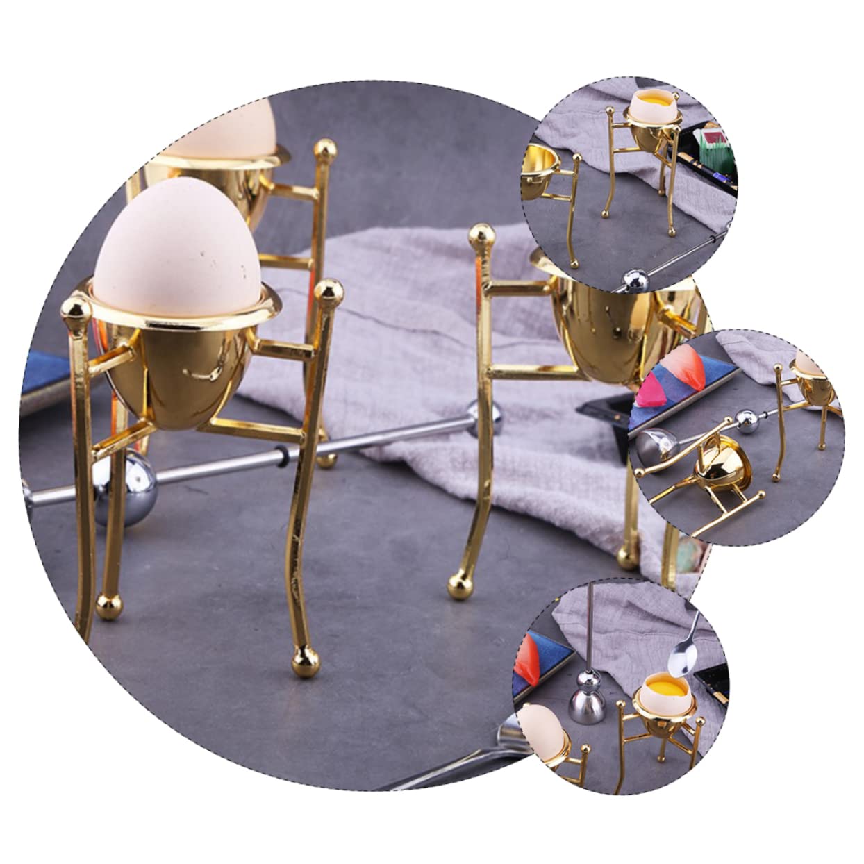 Cabilock 2 Pièces casier à oeufs séparateur d'oeufs à la coque coquetiers support cuisine accessoire cuisine coquetier oeuf œufs plateau d'oeufs stand d'oeufs à la coque biscuit Positionner