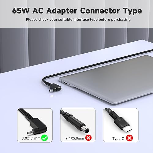Miniatura 10 de Cargador USB-C de 45 W para Acer Chromebook Spin 11 13 R13 15 314 315 CP311 CP315-3H CP713 CB5-312T-K5X4 CP311-1H CP311-2H CP311-1H-C1FS C5PN