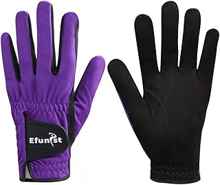 Golf Gloves 1 Pcs Mens Golf Glove Left Hand 3D Mesh Non-slip Micro Fiber Green Orange Purple Golf Gloves Men Golf Glove (Color : Left Hand P, Size : 27XXL)