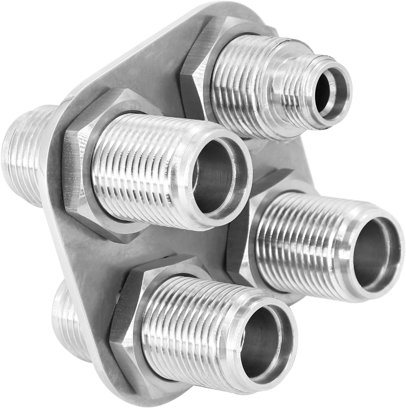 Dokili Polished Aluminum 4-Way Square Streamline Bulkhead Plate 384600-MBA Vintage for Car Air Conditioning Heater