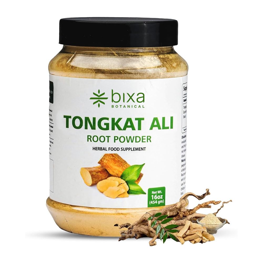 bixa BOTANICAL Tongkat Ali Root Powder – 1 lb (16 oz) | Tongkat Ali for Men & Women | Gluten-Free, Non-GMO, Steam Treated, Vegan, 100% Pure – Natural Health Support for Energy & Wellness Tongat Ali Root Powder 16 Ounce (Pack of 1)