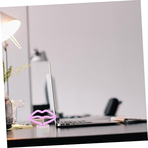 Miniatura 5 de DOITOOL Labios rosados Letrero de neón Labios rojos Luz de noche decorativa Lámpara de noche Lámpara de mesa decorativa Lámpara de mesa LED Mini