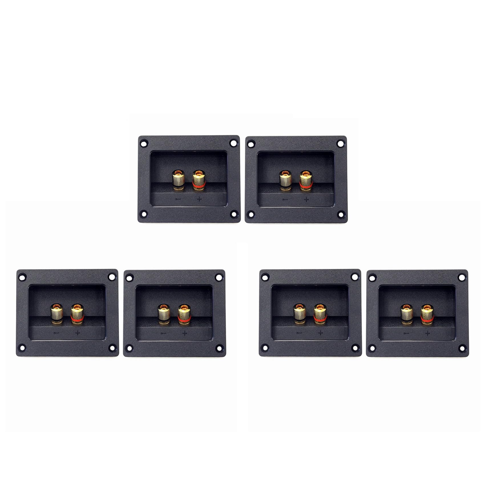 Jnchdghwa Black 6Pcs Diy Car Stereo 2-Way Speaker Box Terminal Spring Cup Connector Banana Jack And Plugs Subwoofer Plugs 93X80mm