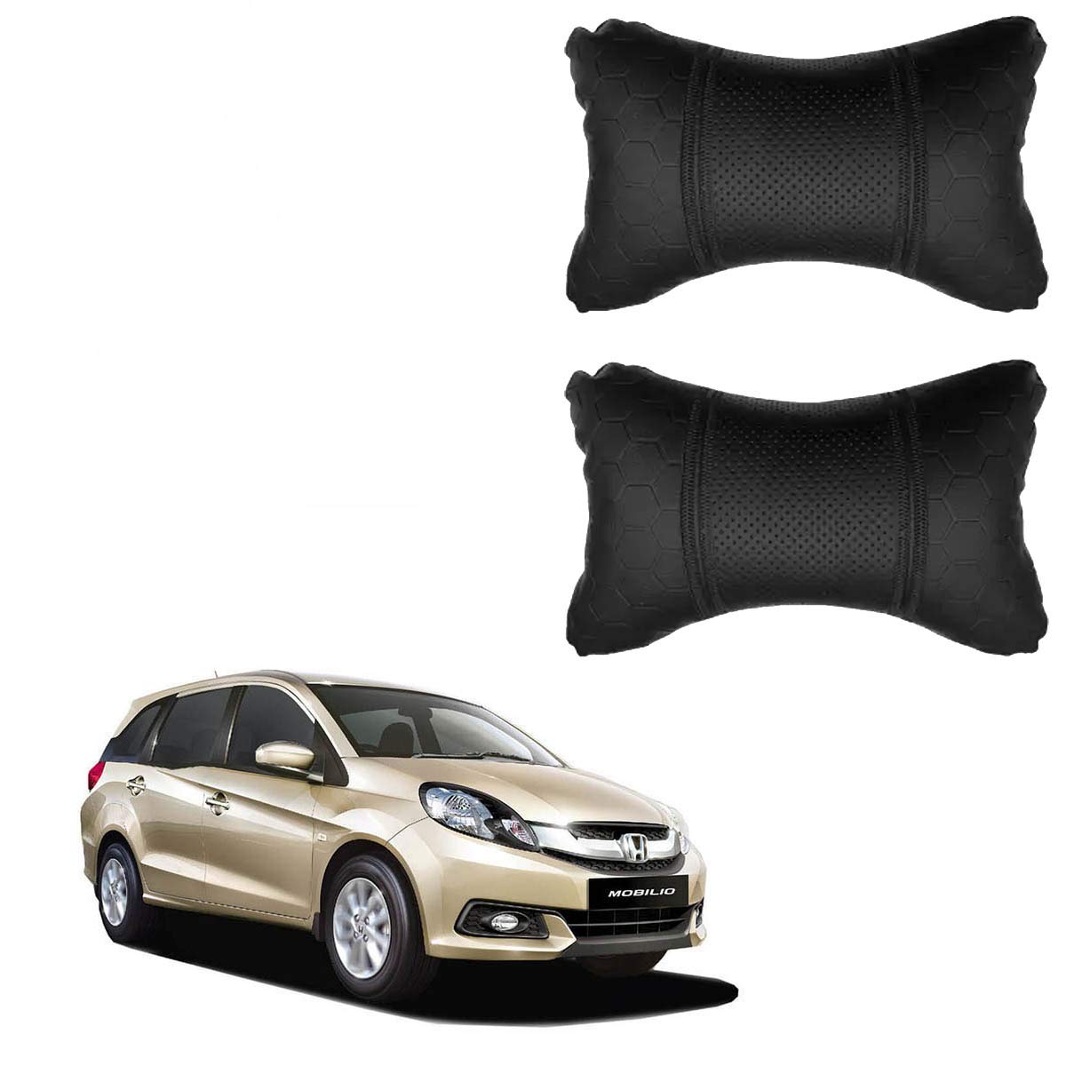 Adroitz Black Universal Neck Rest Pillow Faux Leather Material in Football Design for All Cars_290-picture-43
