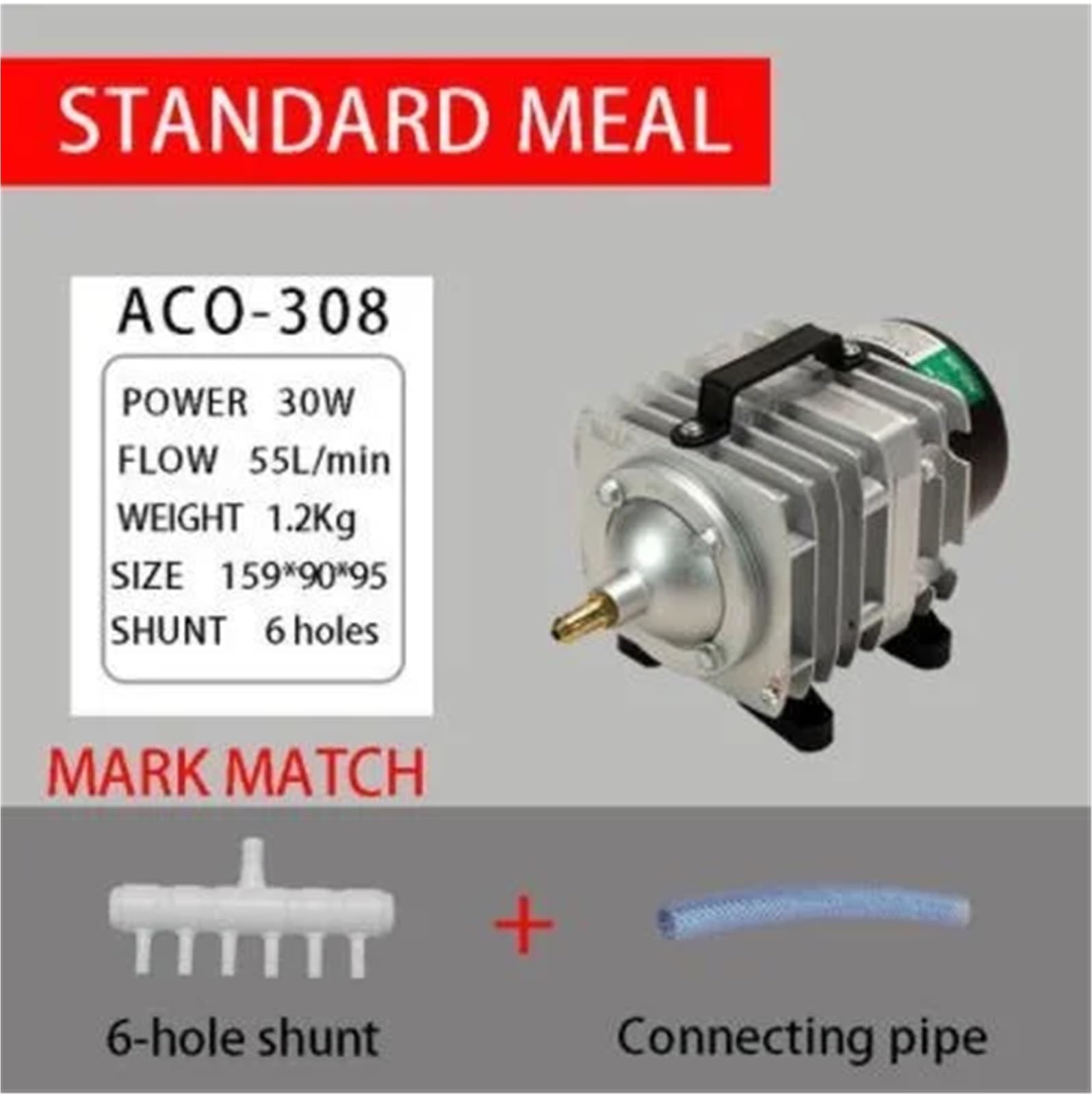 1 Uds 25W 30W 220V ACO-208 ACO-308 compresor de aire electromagnético portátil Koi pecera burbuja acuario bomba de aire estanque aireador(ACO 308)