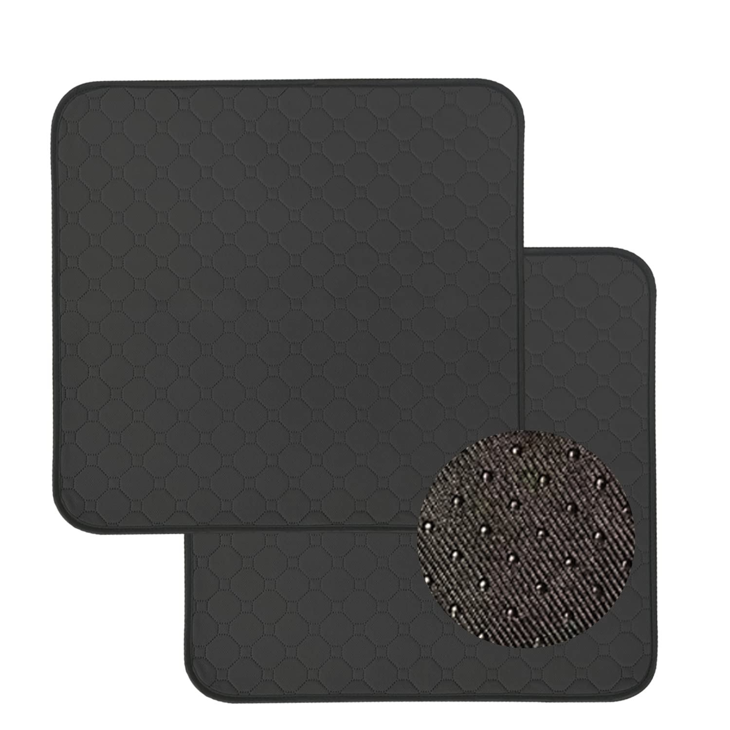 NOBLEKELLY 2 Pcs Ultra Non-Slip Washable Incontinence Pad underpad Seat Sofa Absorbent Pads Protection - for Seniors, Adult, Children, or Pet Underpad Protection (Black)