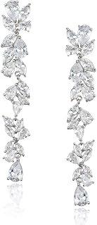 SWEETV Cubic Zirconia Chandelier Drop Earrings for Brides - Wedding Prom Pageant Bridal Dangle Earrings, Hypoallergenic Gift Box
