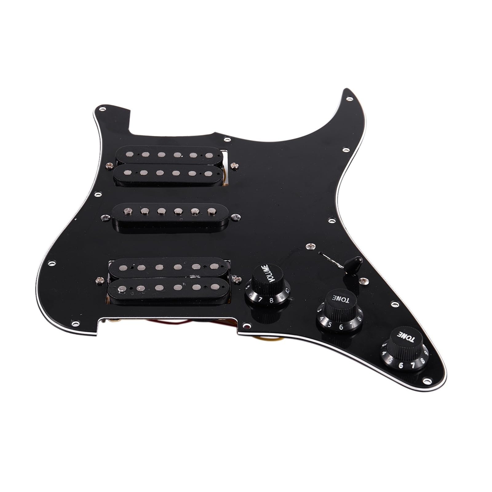 Pastillas de guitarra Pickguard Golpeador de guitarra eléctrica precableado con pastilla humbucker de bobina simple de 11 orificios y imán