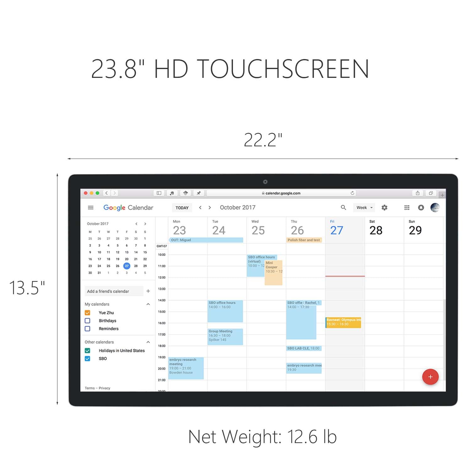 Amazon.com: TouchWo 23.8 inches Touchscreen Digital Calendar
