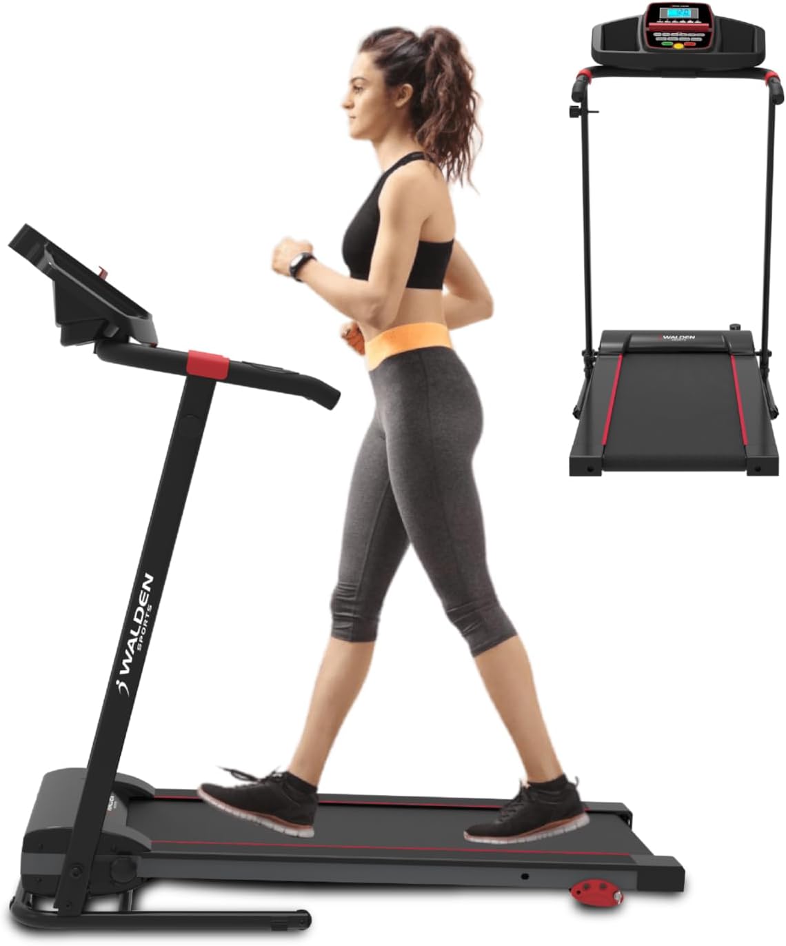 Electric Treadmill for Home, Foldable, 10 km/h, 12 km/h, 1 - 2.5 HP, 12 Preset Programmes, LCD Display, 1 - 10 km/h, 1 - 12 km/h, 2023 Model, Manual Tilt in 3 Levels