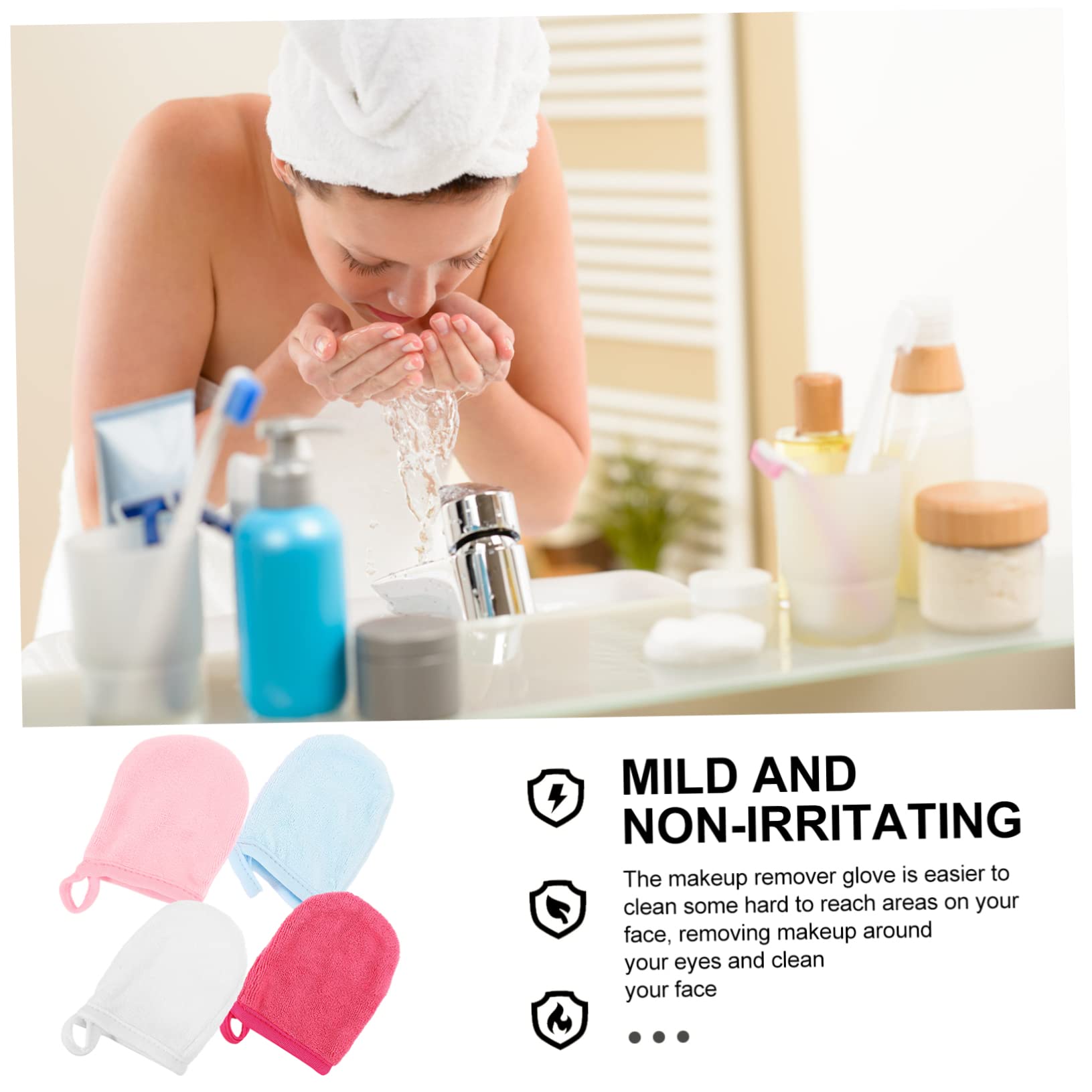 WOONEKY 16stücke Waschbare Gesichtshandschuhe Wiederverwendbare Gesichtsreiniger Für Sanfte Make-up-entfernung Und Hautpflege Für Hauttypen Hypoallergen Und Komfortabel