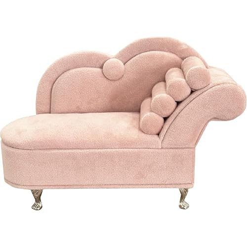 Openable Sofa Jewelry Box Couch Jewelry Box,Miniature Sofa Velvet Chair Earrings Necklace Bracelet Storage Box, Gift for Girls and Women Jewelry Box(Pink,Style 2)