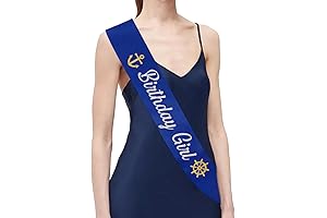 Nautical Birthday Sash: Anchor Birthday Decorations, Navy Blue Birthday Girl Sash with...