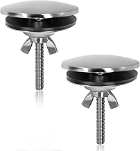 Water Area Hole Cap Faucet Hole Cover Plug 2-Piece Set Easy Screw Installation Rust-Resistant Stainless Steel Leak Prevention 10-40mm Counter Decoration Cover for Washbasin Water Area Hole