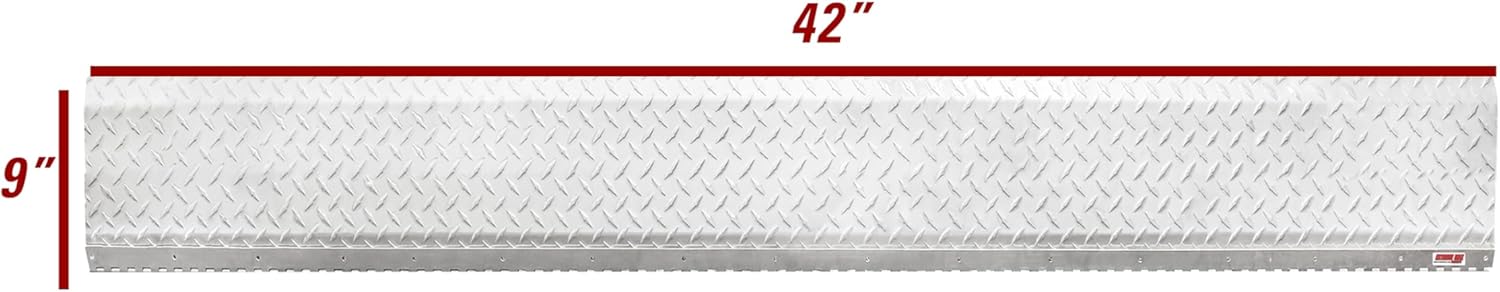 Extreme Max 3005.9056 Hinged Aluminum Trailer Door Slider Plate – 42" Wide x 9" Deep Ramp Gap Cover – Piano-Hinge Floor Plate for Enclosed & Toy Hauler Trailers