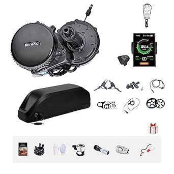 BAFANG BBSHD 48V/52V 500W 750W 1000W Mid Drive Kit with Battery Optional BBS01 BBS02 8FUN DIY Conversion Kit with LCD Display & Chainring Mountain Bike, Road Bike