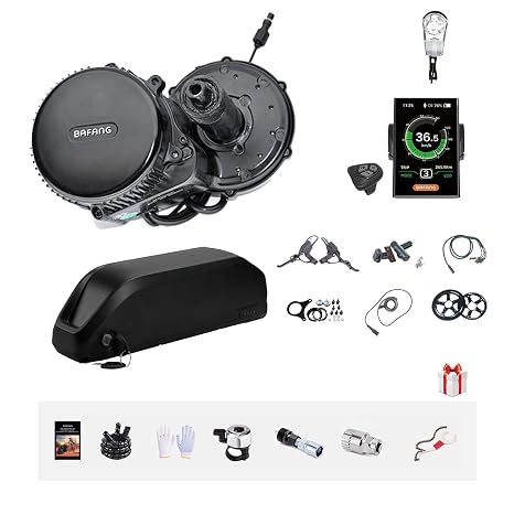 BAFANG BBSHD 48V/52V 500W 750W 1000W Mid Drive Kit with Battery Optional BBS01 BBS02 8FUN DIY Conversion Kit with LCD Display & Chainring Mountain Bike, Road Bike