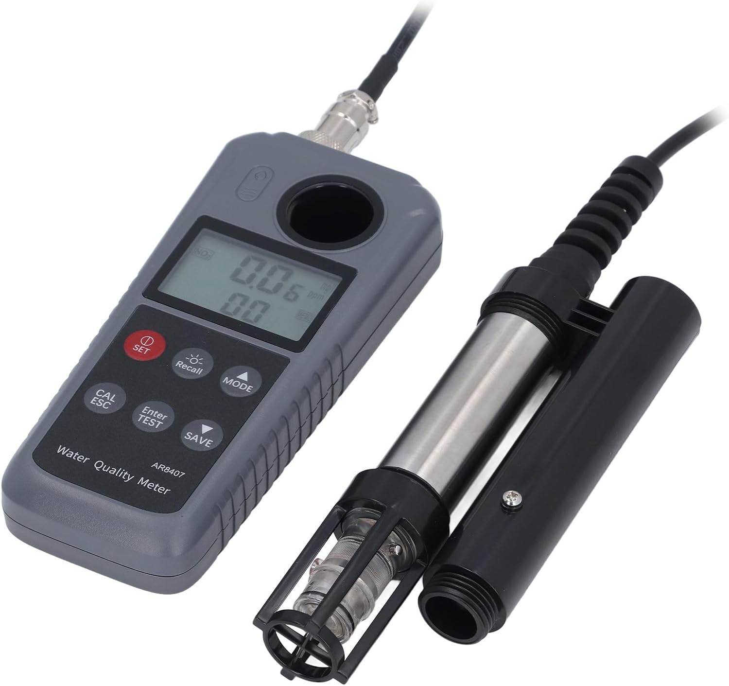 Dissolved Oxygen Meter, Portable Water Quality Tester with Digital Oxygen Detector, AR8407 Dissolved Oxygen Tester for Fish Pond Aquaculture Planting, Water Oxygen Meter