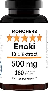 MONOHERB Enoki Mushroom Extract 500 mg - 180 Capsules