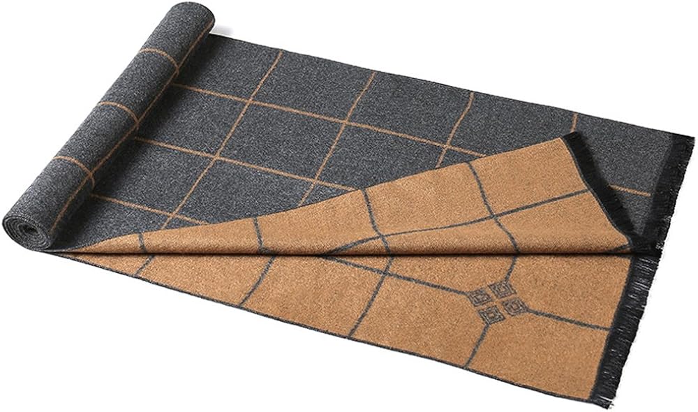 Mens Winter Cashmere Scarf - Ohayomi Fashion Formal Soft Scarves for Men(Grey heart Plaid) at  Men’s Clothing store