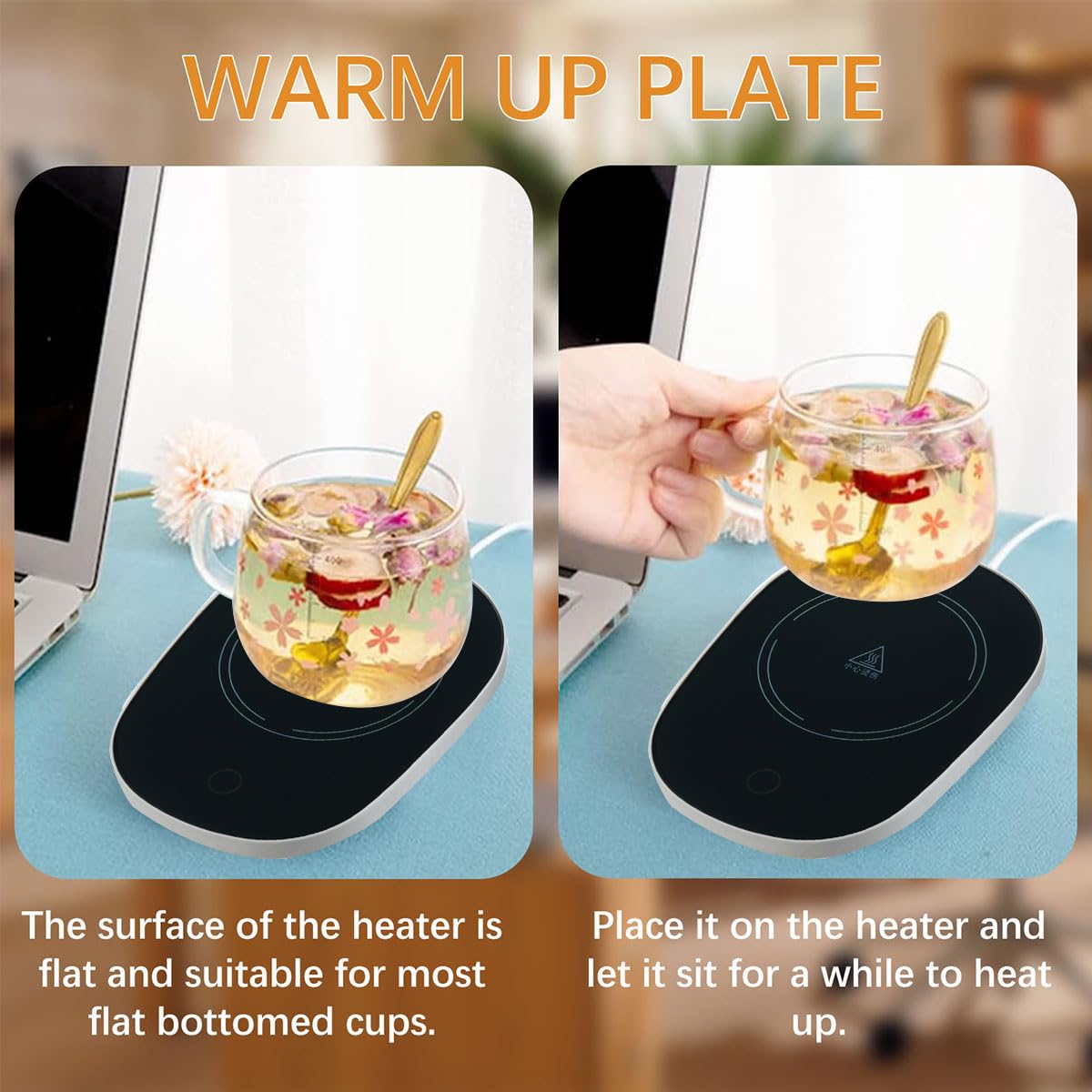 Scalda Tazza Usb,Scaldatazze Da Caffè,Usb Digitale 55 ℃ Scalda Bevande,Scalda Tazza Portatile,Scalda Tazze, Scalda Tazza Elettrico Intelligente Per Scrivania Da Ufficio,Tè caldo,succo,latte (Nero)