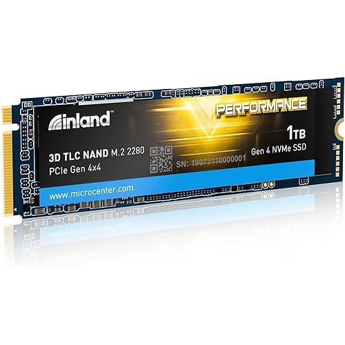 INLAND Performance 1TB PCIe Gen 4.0 NVMe 4 x4 SSD M.2 2280 TLC 3D NAND Internal Solid State Drive, R/W Speed up to 5000MB/s and 4300MB/s, 1800 TBW