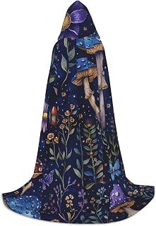 Mushroom Floral Mystical Moth Hooded Cape Adults Halloween Cosplay Costumes