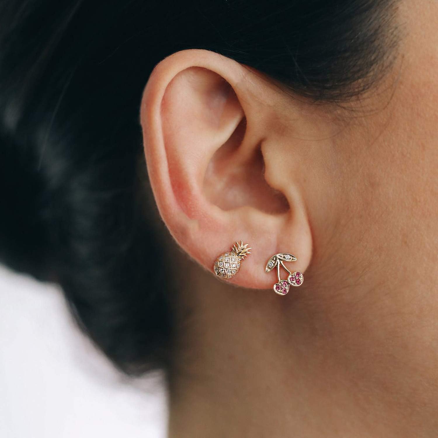 MYEARS Women Earrings Gold Stud 14K Gold Plated Small Simple Hypoallergenic Everyday Jewelry - Image 2