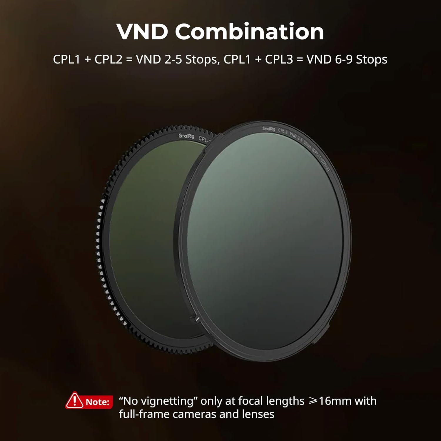 Image illustrating the combination of CPL1 and CPL2 filters to form a VND filter.