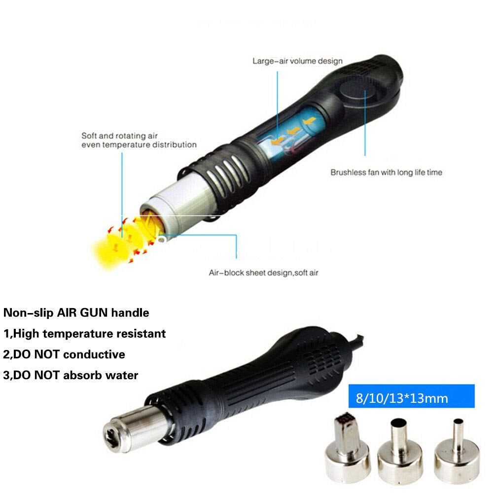 Zerodis Kit De 6 Buses En Acier Inoxydable Pour Pistolet à Air Chaud 858 - Diamètres 3/4/5/8/10/12 Mm