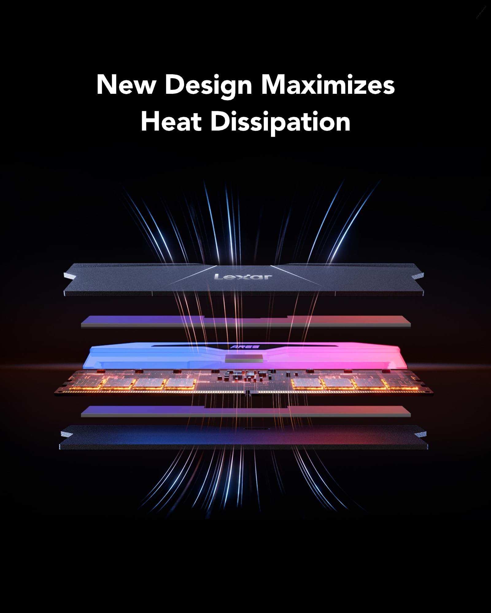 Lexar ARES Gen2 RGB DDR5 RAM 32GB Kit (2x16GB) 6400MHz CL30, 288