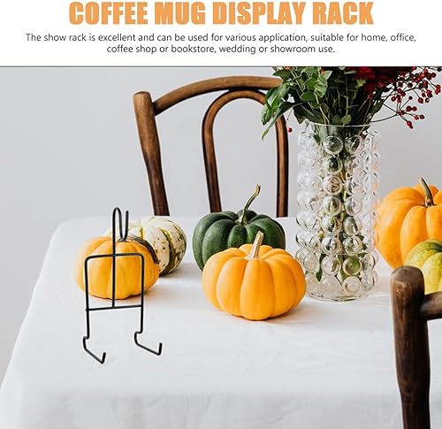 Vista 2 de UPKOCH Soporte de exhibición dorado para taza de té y platillo, soporte para taza de té, organizador de taza de café de metal para tetera, soporte