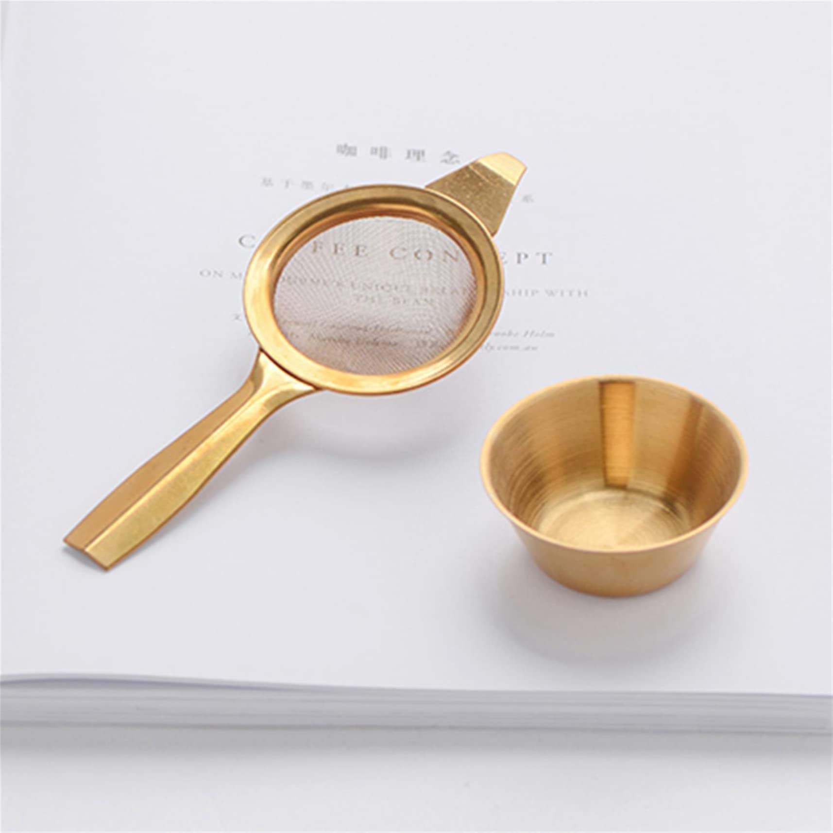 LIUTA Vintage Mesh Stainless Steel Mini Tea Strainer With Drip Bowls Tea Filter With Double Handles