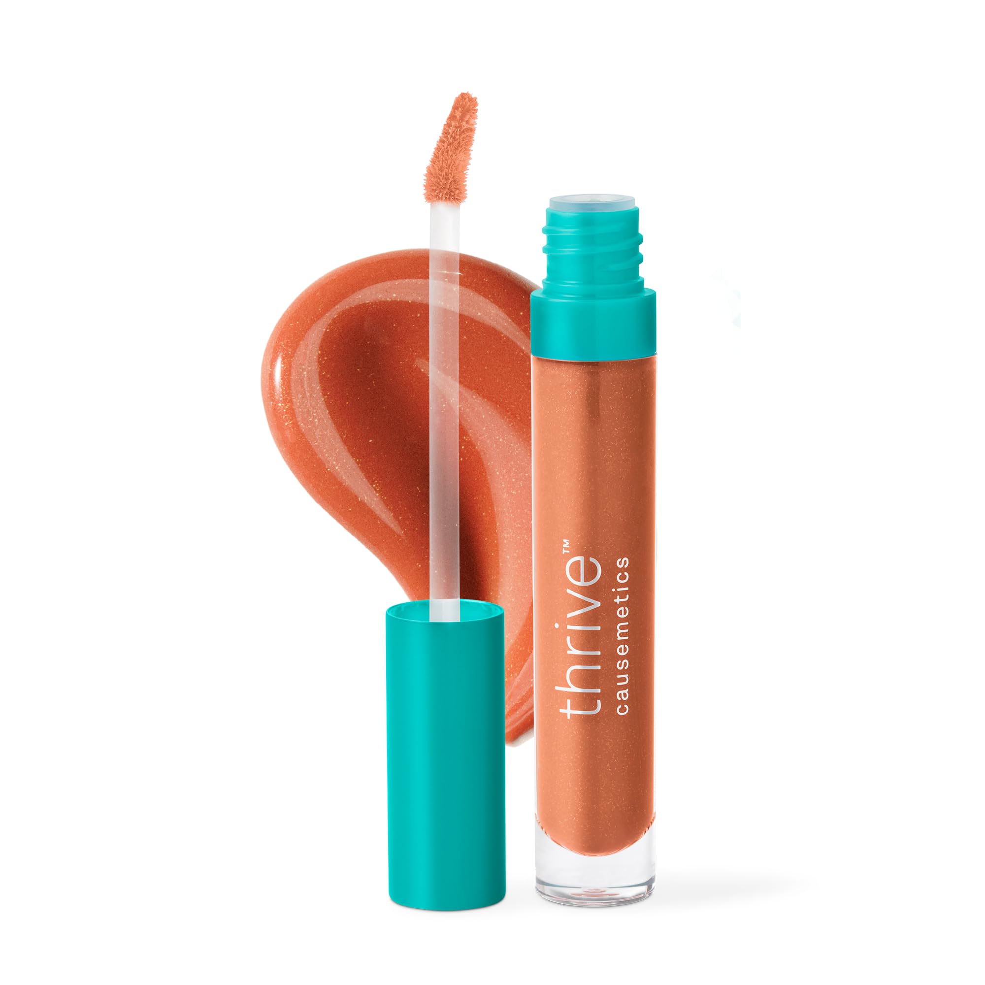 Photo 1 of Thrive Causemetics Sheer Strength Lip Plumping Peptide Gloss, Lip Plumper with Vitamin E, Peptides, Plumps, Smooths & Hydrates Lips, High Shine, Vegan & Cruelty Free, Taylor (True Tangerine)