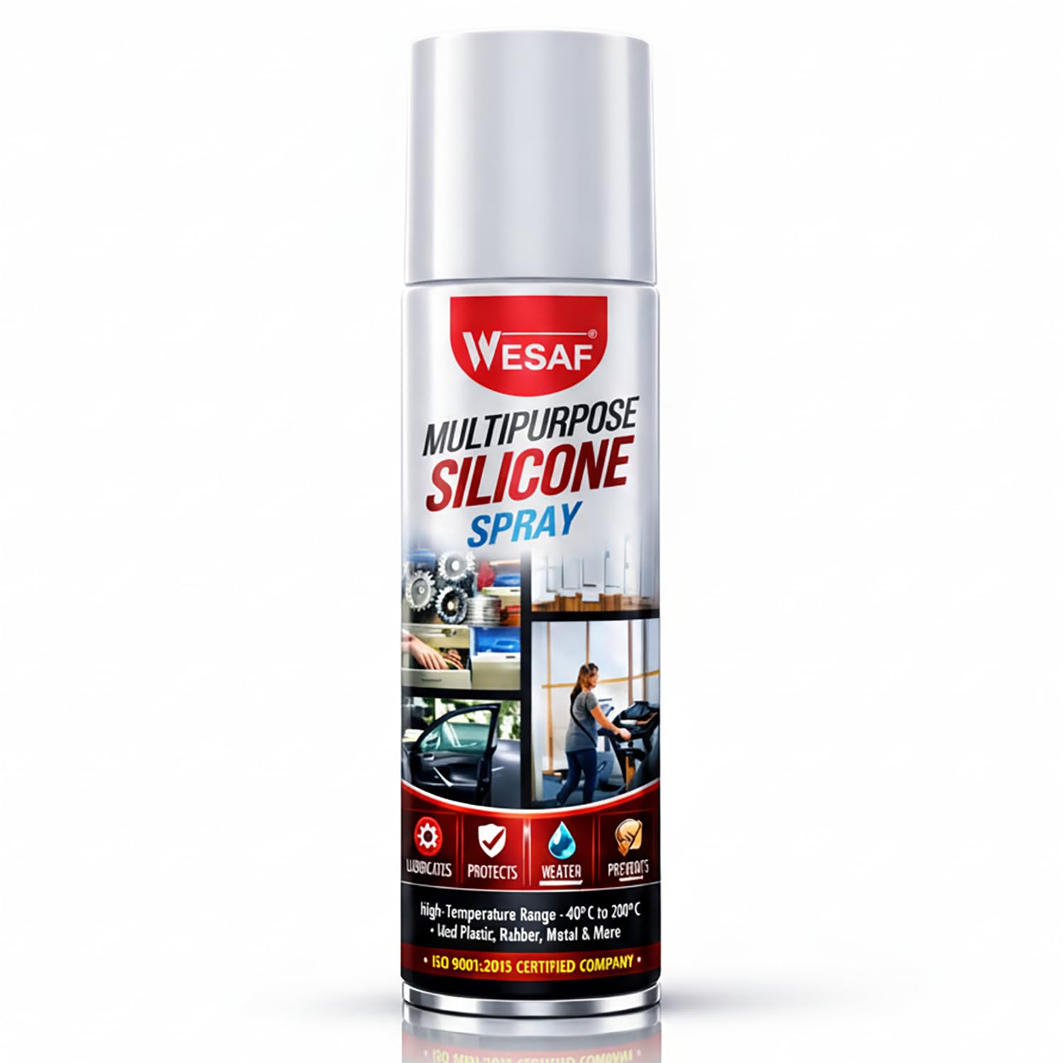 Wesaf Multipurpose Silicone Lubricant Spray 513ml, Silicone Spray for Car Rubber, Odourless, Colourless and Non-Toxic Lubricant, Shines Surfaces, Plastic, Rubber and Metal Parts 300g