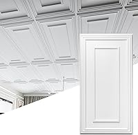 Art3d 24x48 Inch White Drop Ceiling Tiles (12-Pack) PVC Glue-Down - Easy Install, Waterproof 3D Decor Panels