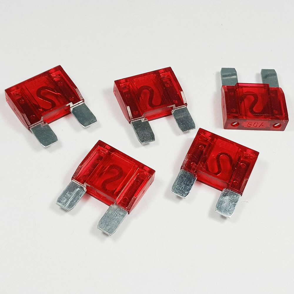 Roshuz Standard Blade Fuse 50A (Pack of 5 Nos) for DIY Battery Packs, Automotive purpose Car, Truck,Marine, Solar, High Precision DC 32V.-image-39
