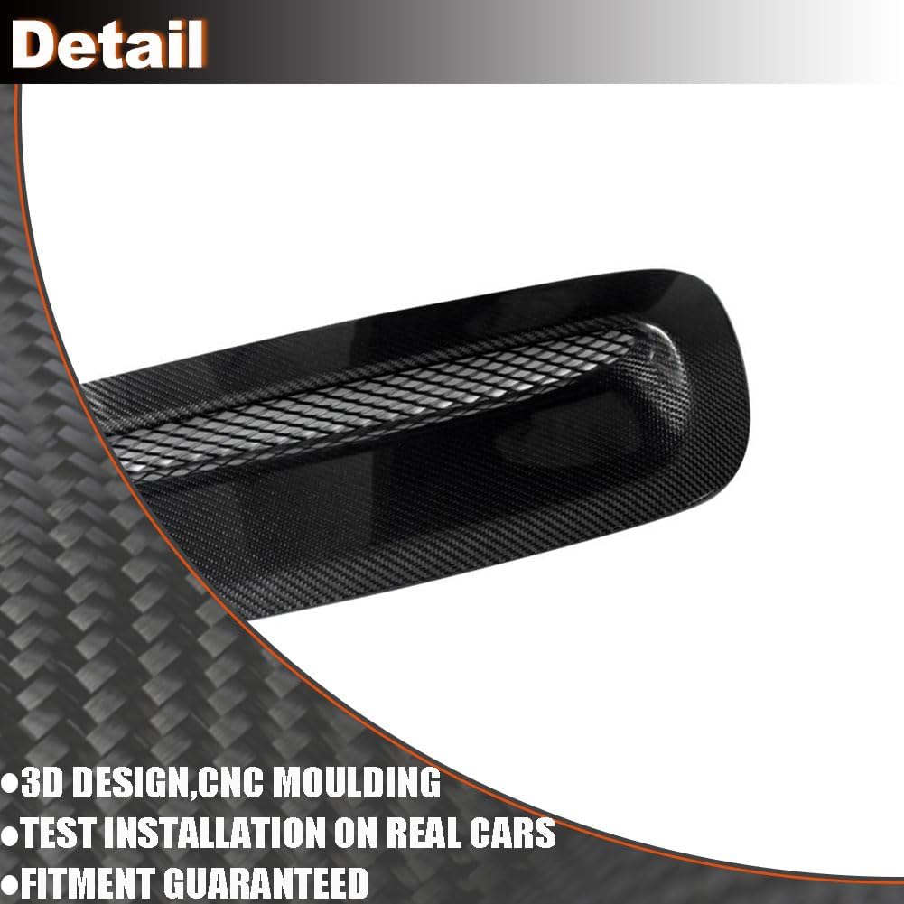 Real Carbon Fiber Front Hood Scoop Vents Compatible with BMW Mini Cooper S F56 2006-2013 Engine Hood Air Intake Vent Trim Acessories