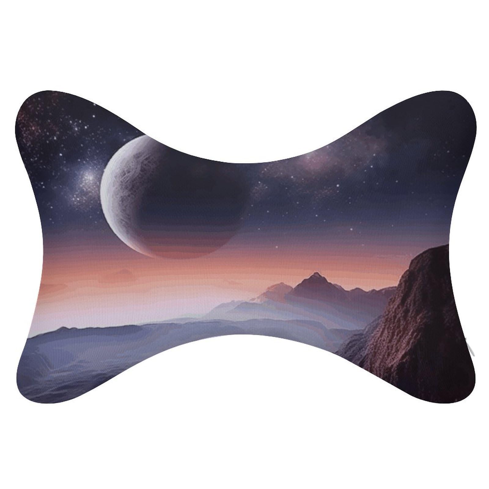 FekiLoot Galaxy Nature Planet Car Headrest Set of 2,Softness Memory Foam Car Neck Pillow with Breathable Removable Cover Car Neck Support Pillow Ergonomic for Driving, Office