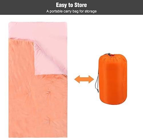 Miniatura 5 de Redcamp - Saco de dormir para niños, para acampada, 32 a 77 grados, 3 estaciones, clima cálido o frío, para niños, niñas y adolescentes, color azul