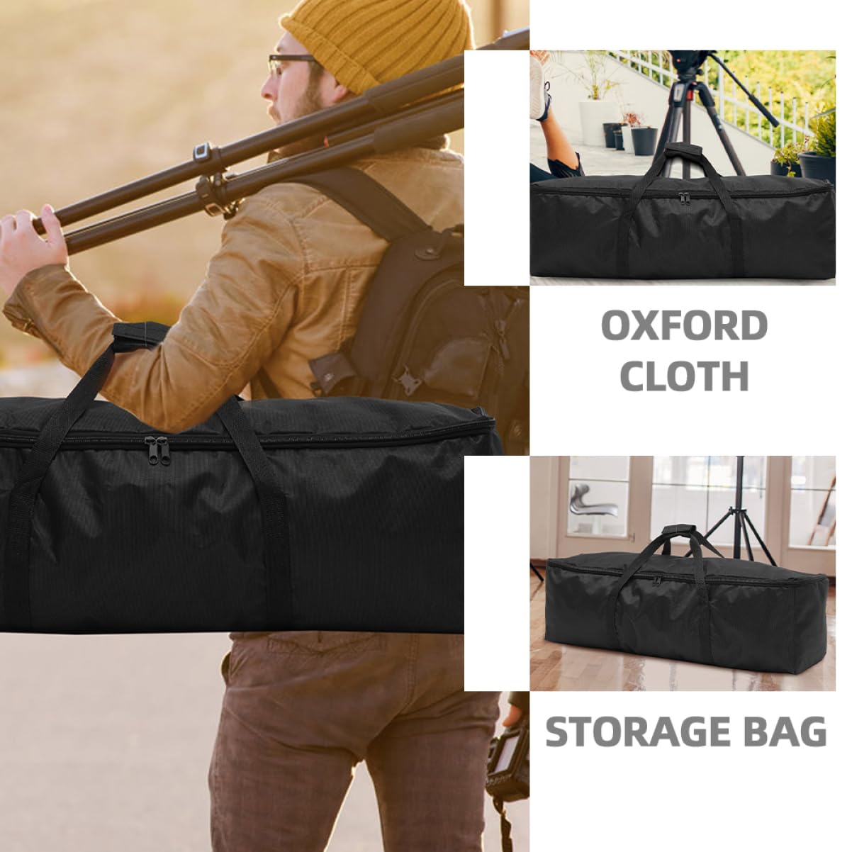 Hemobllo 6pezzi Borsa Per Treppiede Oxford Design Con Cerniera Porta Attrezzature Fotografiche Per Fotografia e Live Streaming
