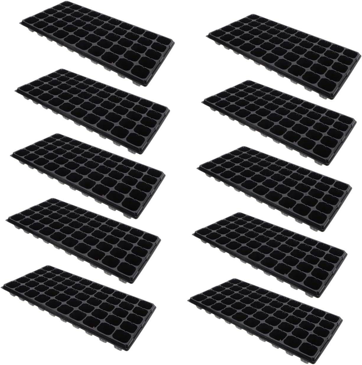 jojofuny 10pcs Vegetable Seed Germination Trays 50-Cell Plant Starter Plates Thickened Nursery Seedling Growing Boxes for Indoor and Greenhouse Gardening