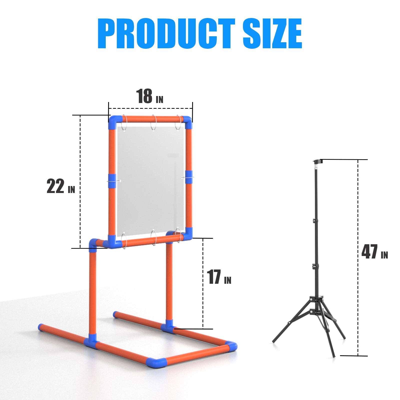 Cible de zone de frappe de baseball avec cadre PVC robuste et trépied réglable