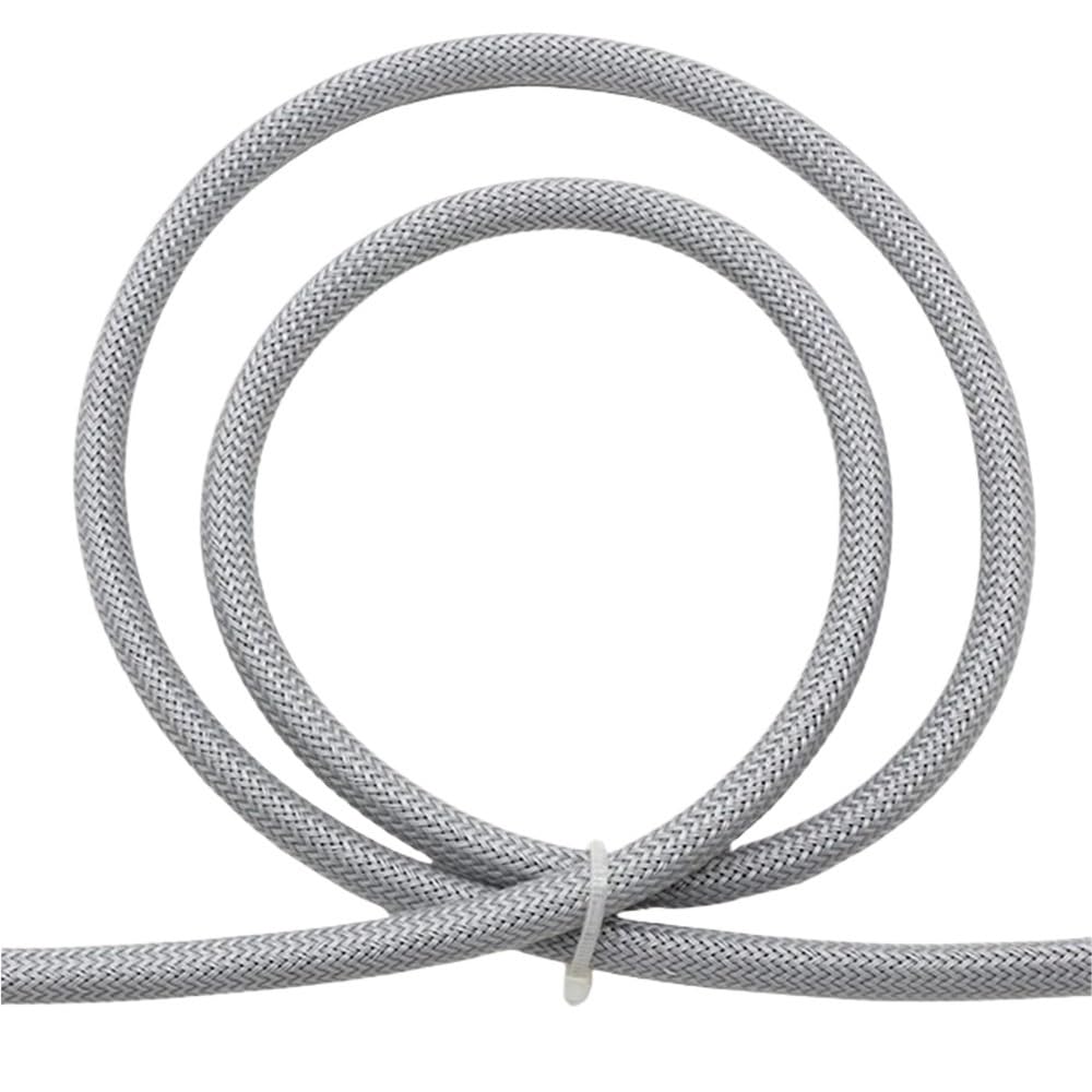Manguitos de Manguera de Cable Trenzado, Manguito Flexible for Cables de 9,7 m (2-60 mm), Malla de Pet Gris, Trenzado for Proteger Cables de Dispositivos electrónicos.(40mm)