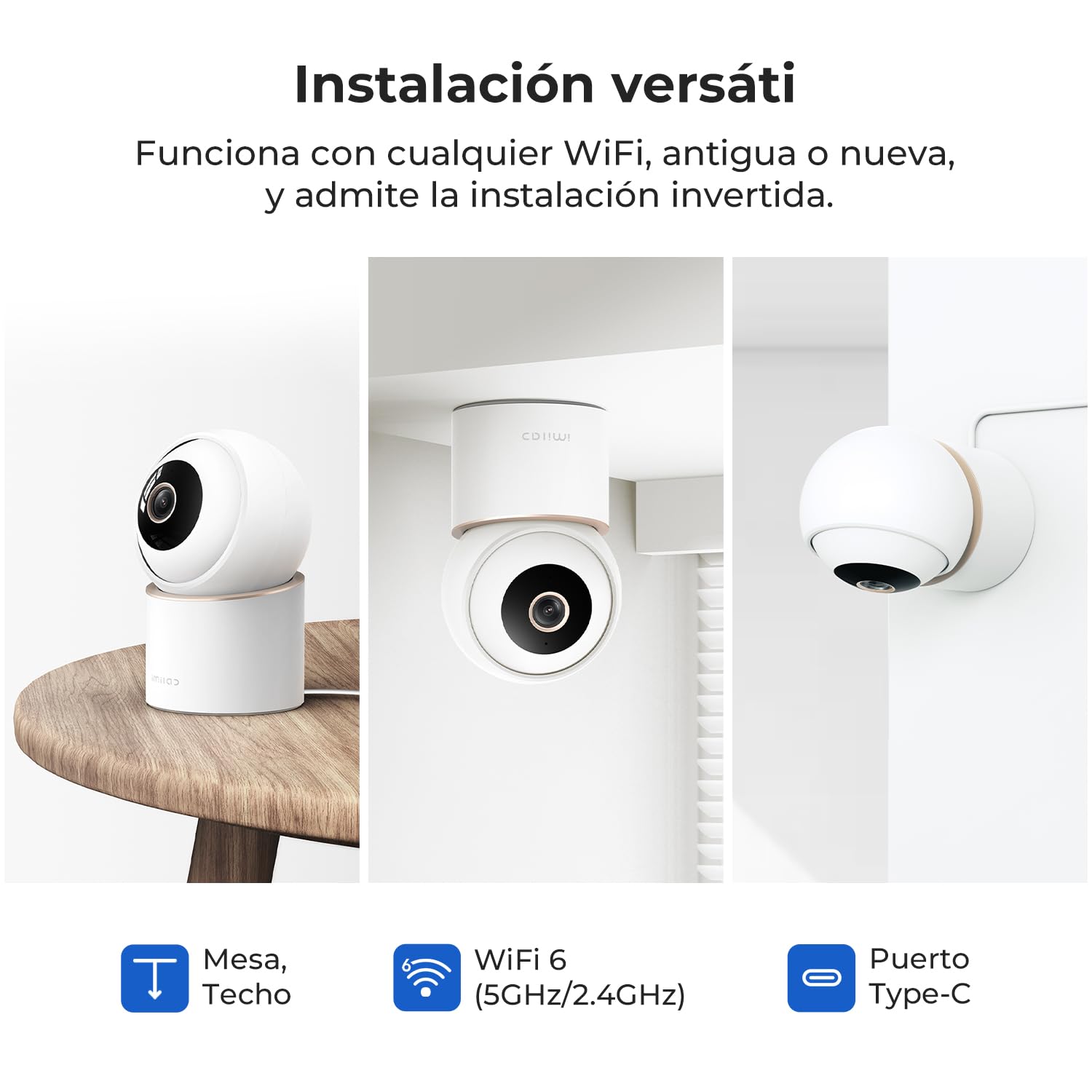 IMILAB 4K 8MP Cámara Interior, Cámara Vigilancia 360° para Mascotas/Bebés/Hogar, Compatible con Xiaomi Home App, WiFi 5G/2.4G Cám, Seguimiento Inteligente, Audio Bidireccional, Sin Suscripción(C40)
