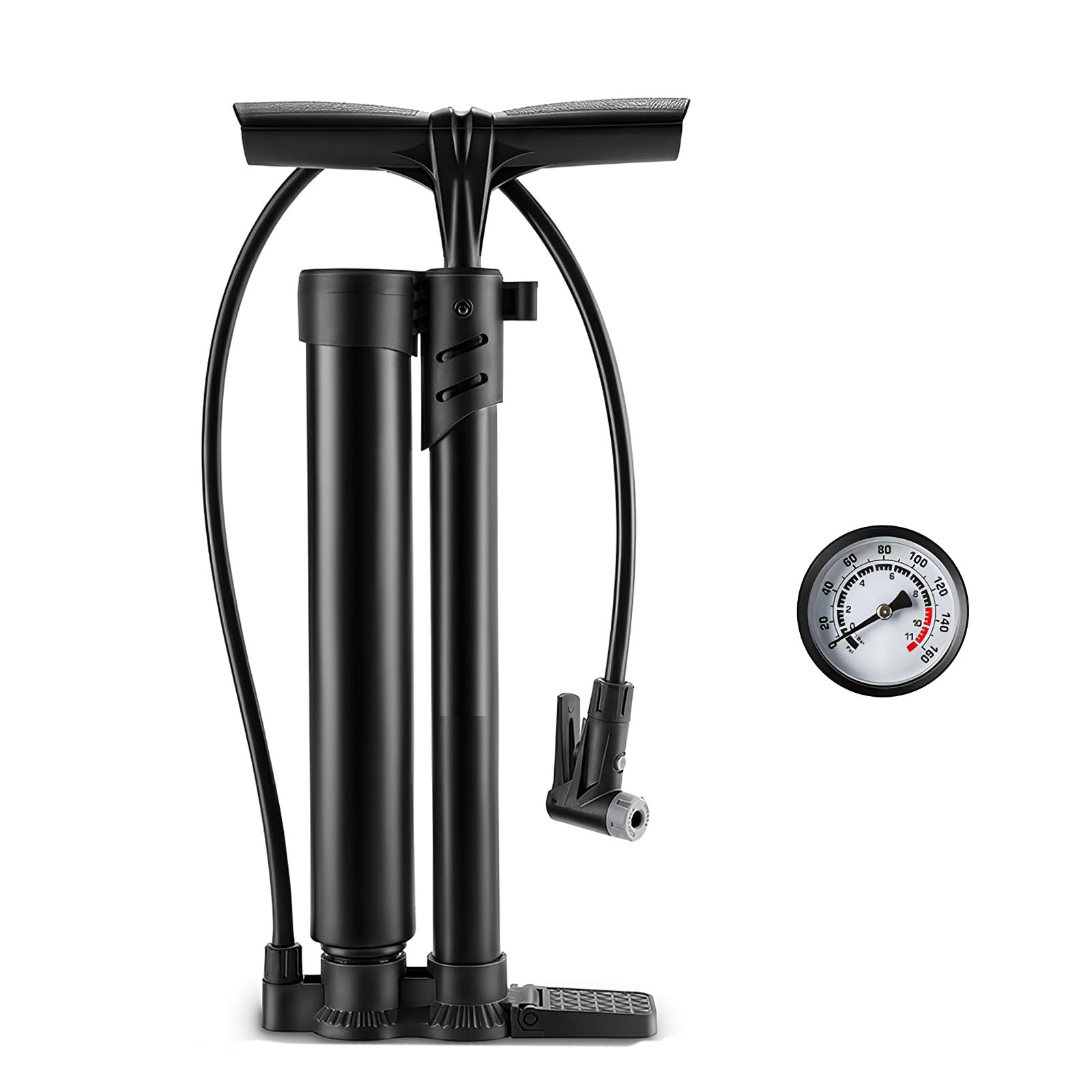 Fahrrad Standpumpen mit Manometer, manuelle Luftpumpen, Fahrrad Reifenfüller für Rennräder, Mountainbikes, Sportbälle, Hand Luftpumpe