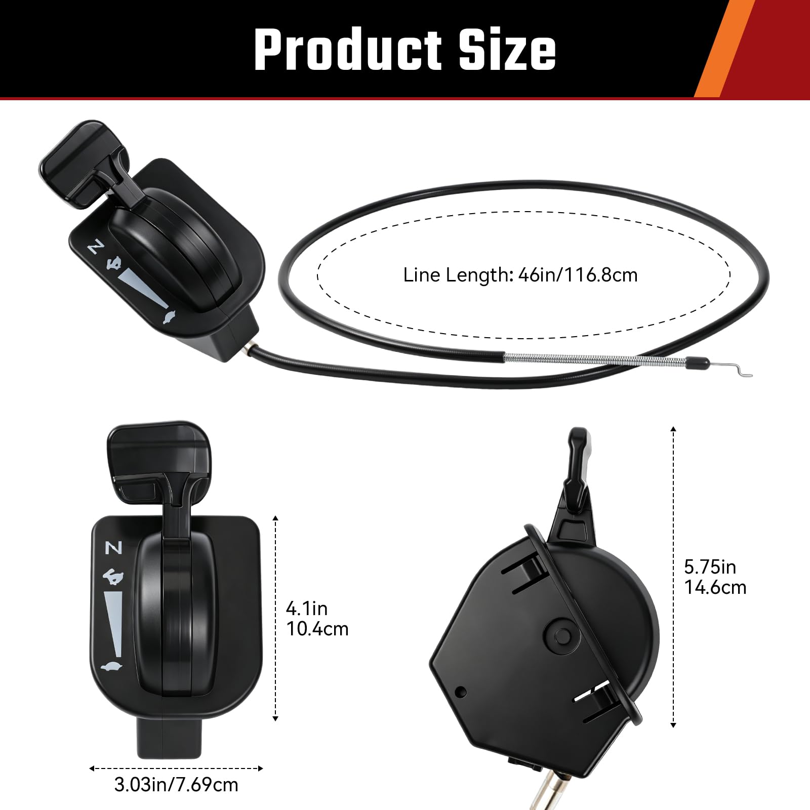 Tellegloww Paquete de 2 cables de estrangulamiento del acelerador compatibles con Cub Cadet 946-05098c Xt1 Lt46 Lt50 Gt50 Gt54 St54 Xt2-lx50 St54 Lt54 Lx46 Conjunto de cable del acelerador compatible